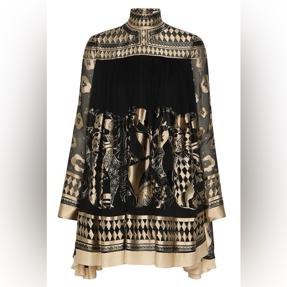 NEW Zimmermann Illustration Otto Dress In Viscose-Silk Size AU3 L - Picture 2 of 9